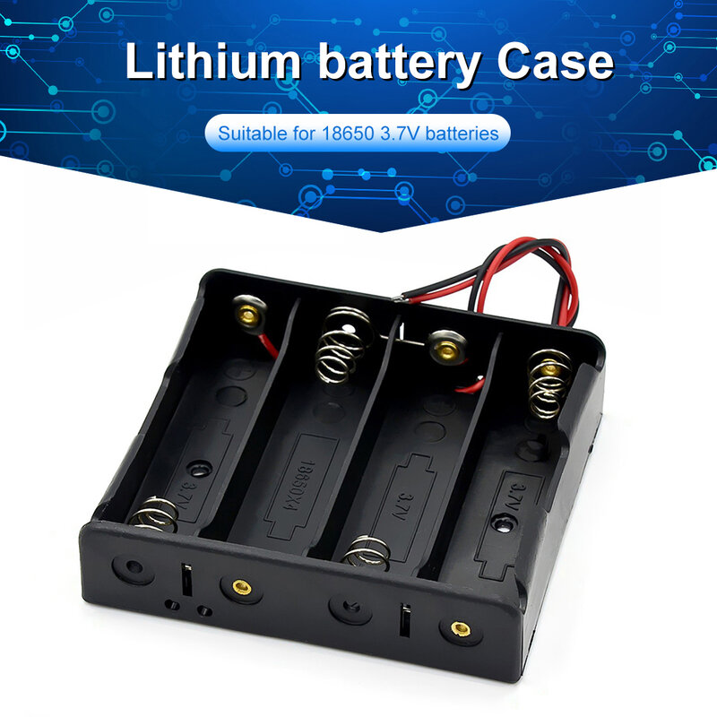 Contenedor de plástico con soporte para baterías, caja con cable de plomo para baterías de 18650 y 18650 V, DIY, 1, 2, 3 y 4 ranuras