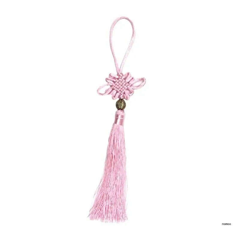 Handgewebter chinesischer Knoten-Quasten-Anhänger, handgefertigter Glücksbringer, hängende Dekoration für Schlüsselanhänger,