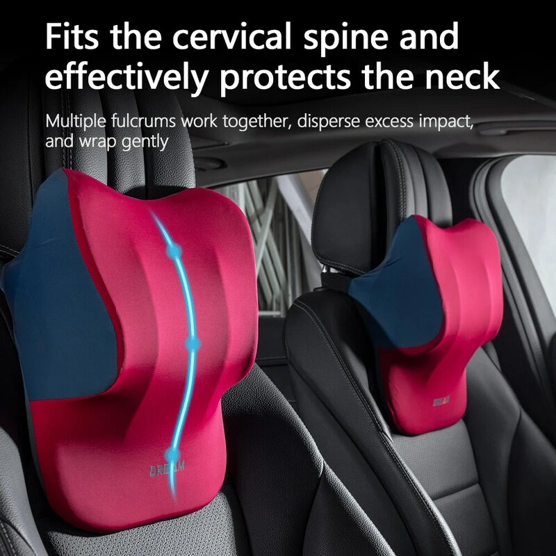 Cojín Lumbar de espuma viscoelástica para el cuello, reposacabezas para el coche, almohada Universal suave para el cuello y la cintura