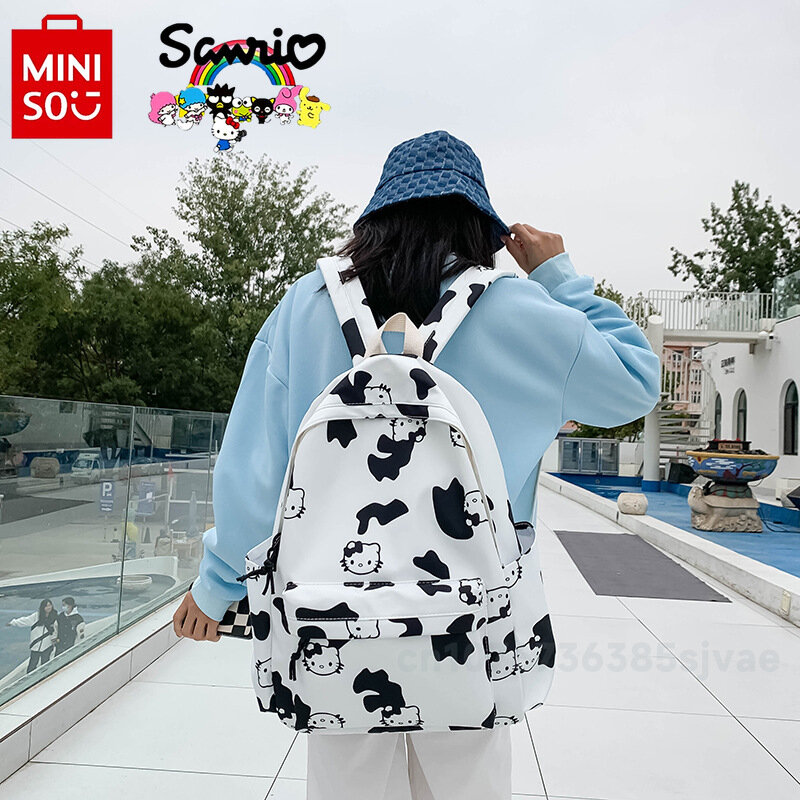 MINISO-Mochila de viagem de nylon para mulheres, mochila estudantil de grande capacidade, moda casual cartoon, alta qualidade, novo, 2022, 2024