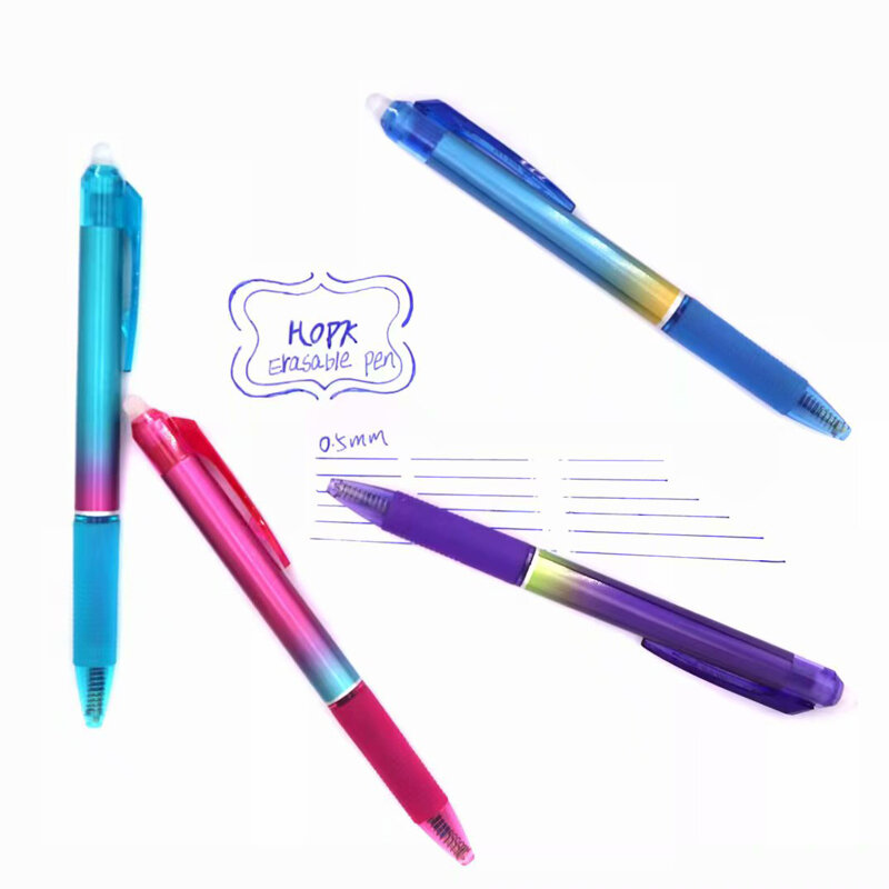 4 Stks/set Regenboog Kleur Uitwisbare Pen 0.5Mm Blauw/Zwarte Inkt Druk Balpen Voor School Kantoorbenodigdheden Briefpapier