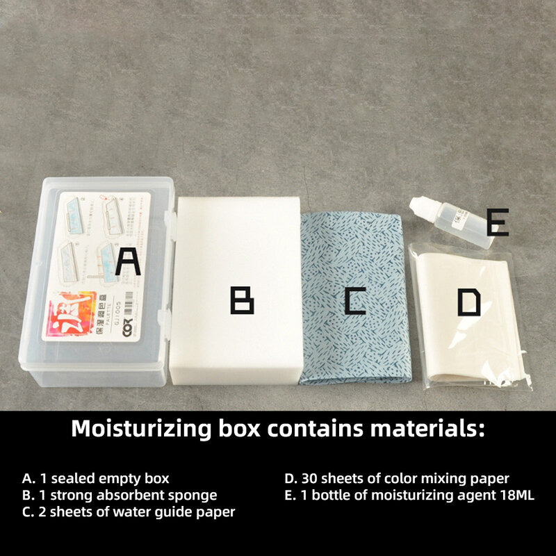 Model mewarnai dioperasikan kotak palet basah nampan dengan panduan air kertas Model kerajinan hobi DIY Alat stiker kotak Pelembab
