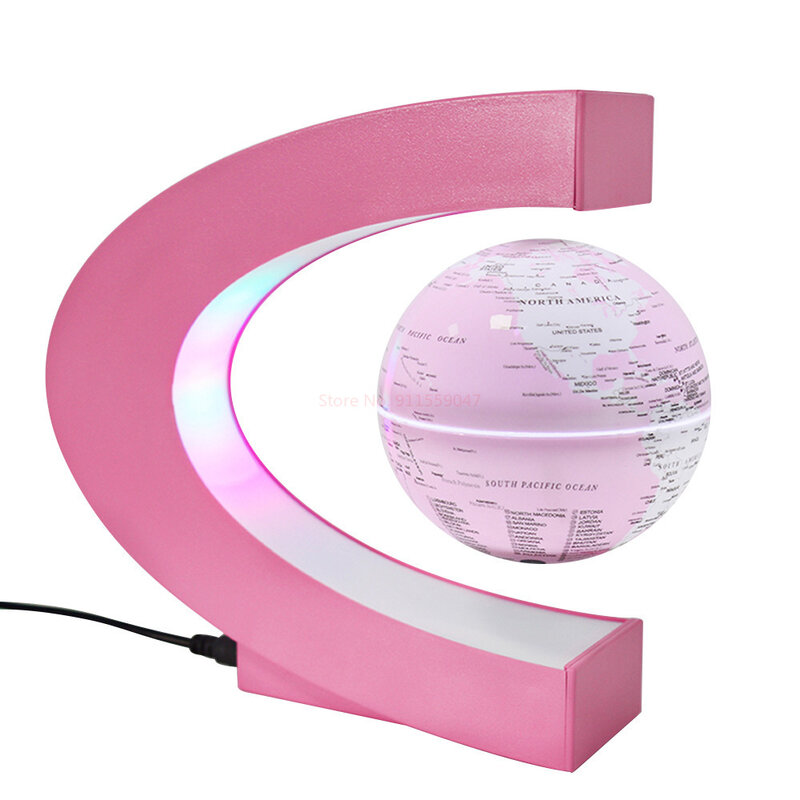 3-inch magnético levitação globo suspendido princesa em pó 3d tridimensional autorotação luminosa preto tecnologia ornamentos