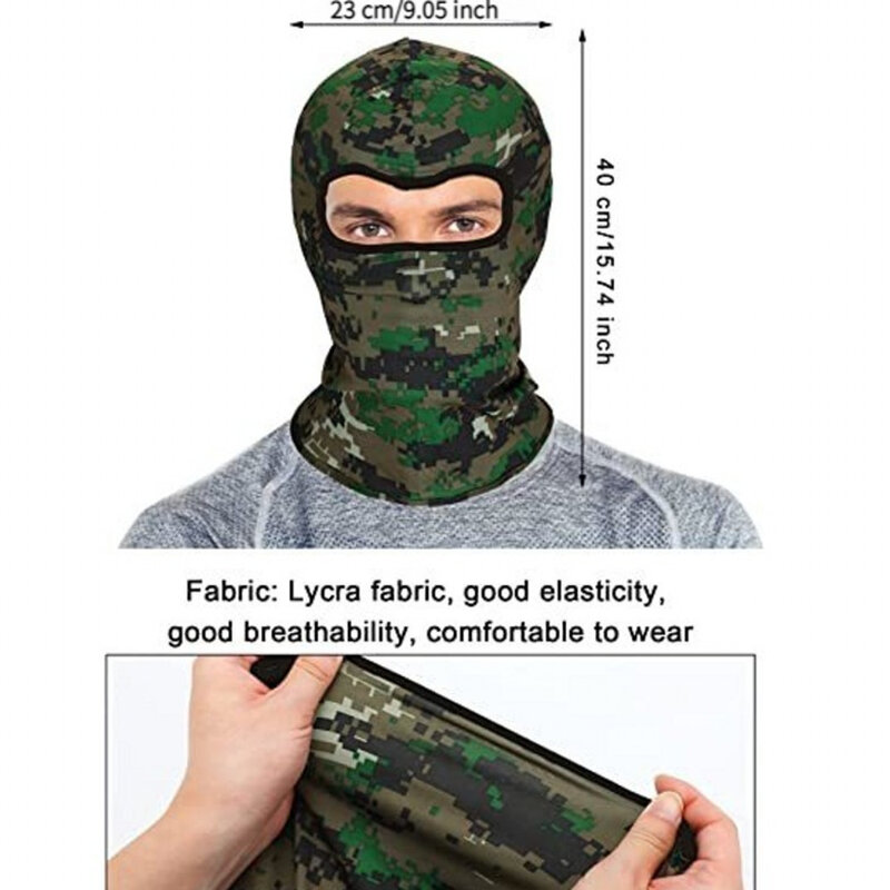 Balaclava máscara facial militar camo máscara facial à prova de vento camuflagem capa protetora elástica máscara tática para ciclismo