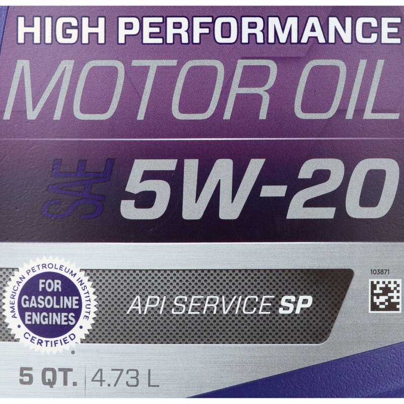 Royal Purple High Performance Motor Oil 5W-20 Premium Synthetic Motor Oil, 5 Quarts