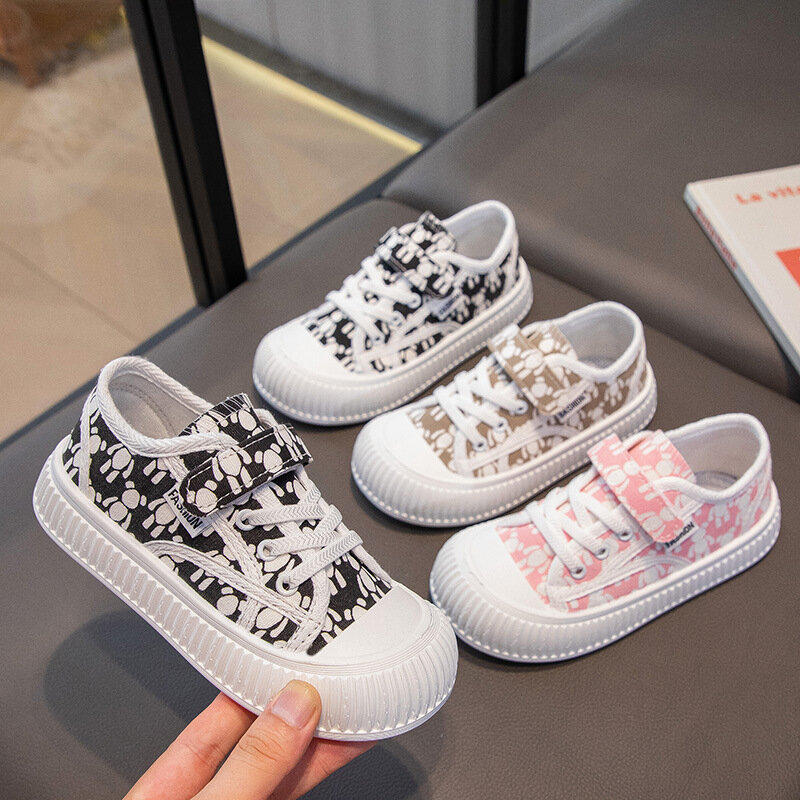 Spring & Summer Girls Children Canvas Shoes Breathable Fashion Boy Kids Sneakers Sports Casual Size 26-37