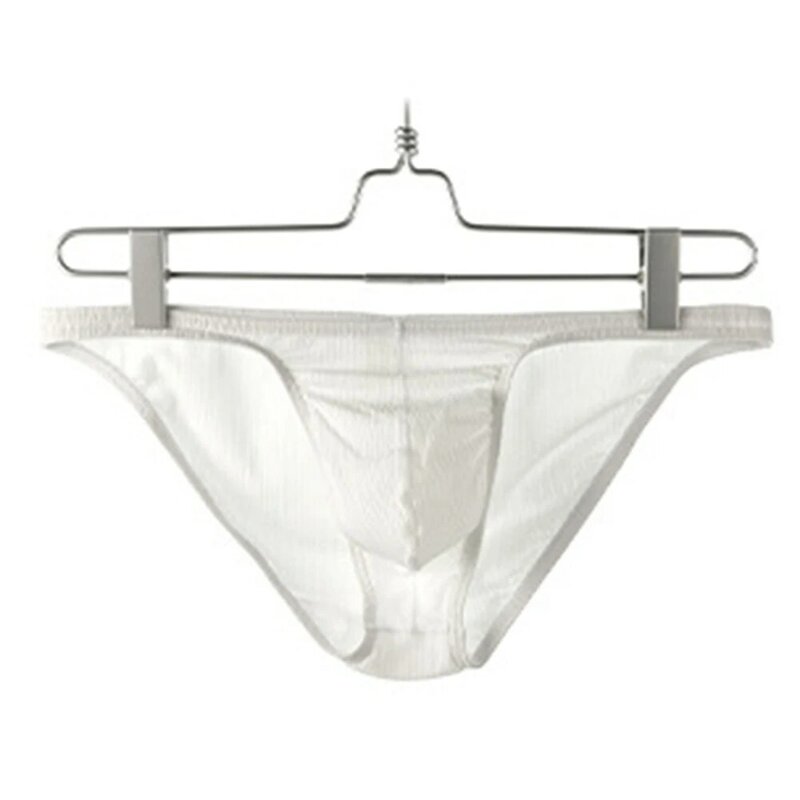 Men Sexy U Convex Pouch Briefs Low-Waist Panties Underwear Bikini Breathable Moisture Underpants Solid Color Seductive Lingerie