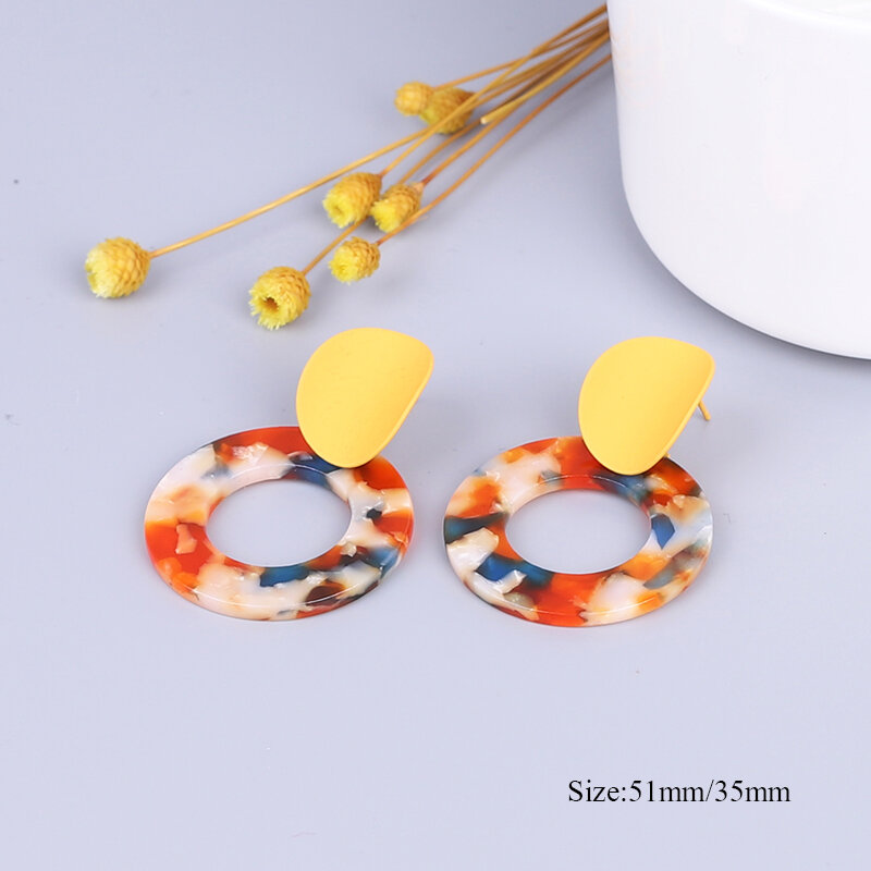 Boucles d'oreilles pendantes en acétate acrylique pour femmes, Boho 2022, Géométrique, Luxe, Géométrique, ChimFace, Accessoires bohèmes, Mode, Grand