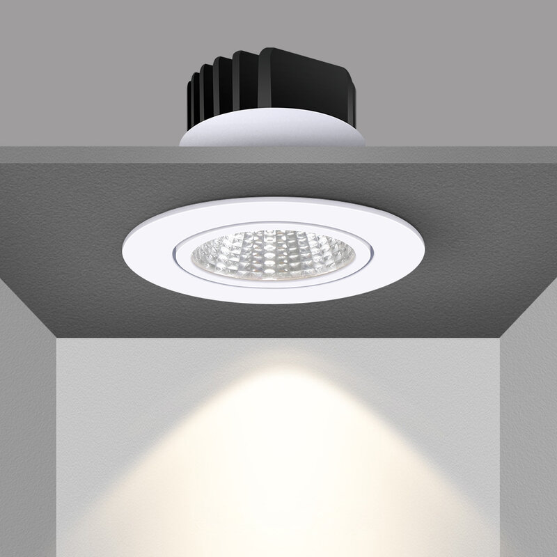 DBF-Spot lumineux LED encastrable avec technologie COB, éclairage d'intérieur, lumière à intensité réglable, idéal pour un plafond ou une décoration, 6/9/12/15W, AC 110/220V, 1 unité