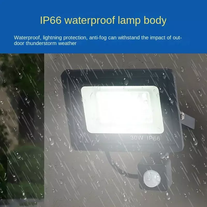 LED Floodlights 100W 50W 30W 20W 10W PIR Motion Sensor IP66 Waterproof LED 220V Hanging Exterior Outdoor Wall Lamp Spotlight