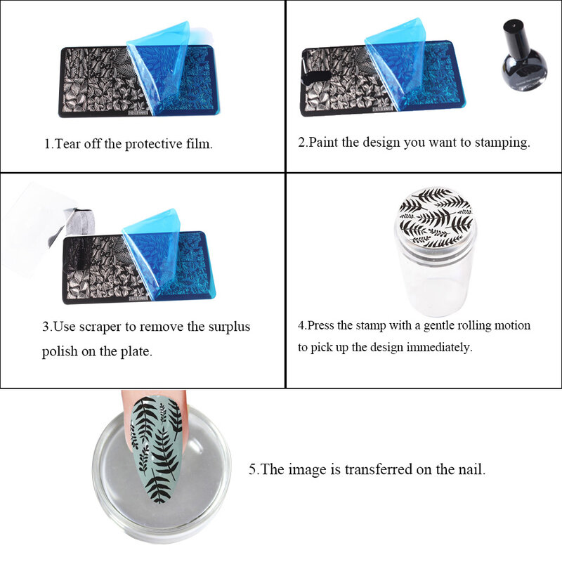 13Pcs/Set Nail Stamping Plates Silicone Nail Stamper Flower Geometry Nail Art Template Maniucre+Storage Case Bag Organizer
