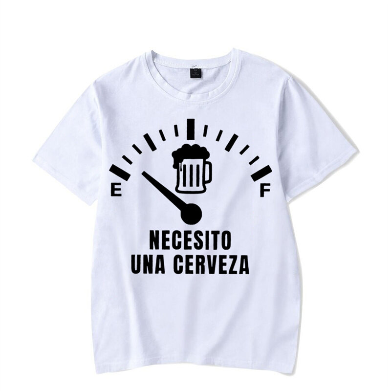 Heren Straat T-Shirt Necesito Una Cerveza Print Lichtgevende Tops Tees Zomer T-Shirt Oversized T-Shirt Voor Mannen T-Shirt Kleding