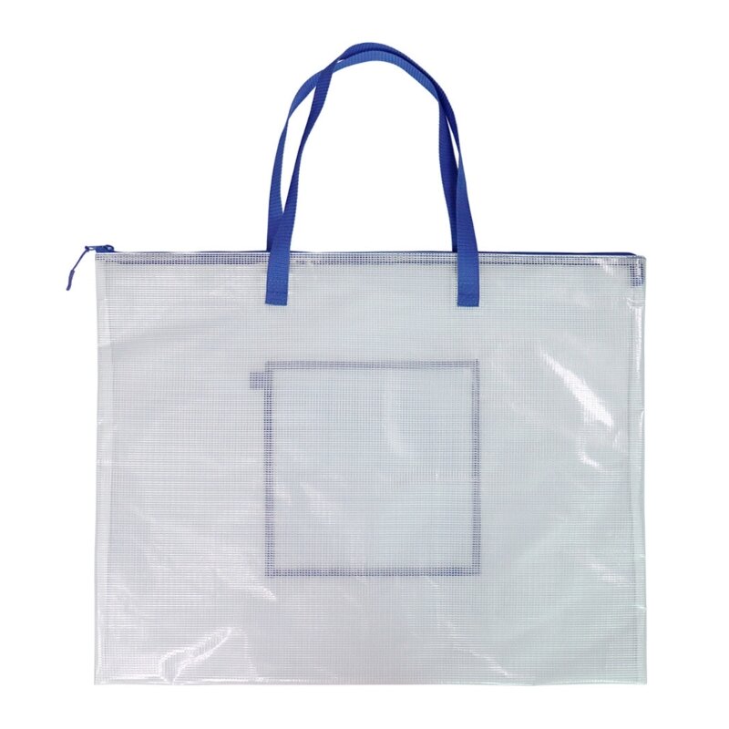 Сумка для проектов большой емкости, водонепроницаемая прозрачная сетчатая сумка на молнии для плакатов, художественных для детей