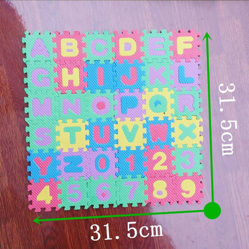 36 Peças Criança Cartoon Letters Numbers Foam Play Puzzle Mat Tapete Tapete para Bebê Crianças Decoração de Casa Educação Brinquedos tapetes de foami 36pzs