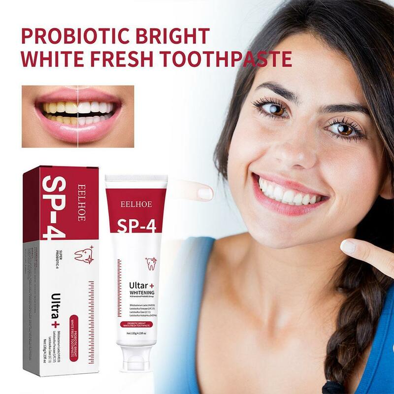 Pasta de dientes blanqueadora probiótica de tiburón, 120g, SP-4, cuidado bucal, aliento fresco, previene la placa