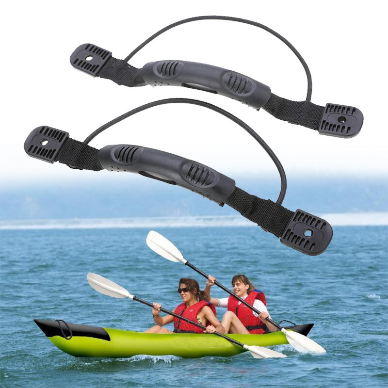 1 pasang hitam untuk aksesoris olahraga luar ruangan Kayaking pegangan sisi Mount membawa pegangan Kayak kano perahu