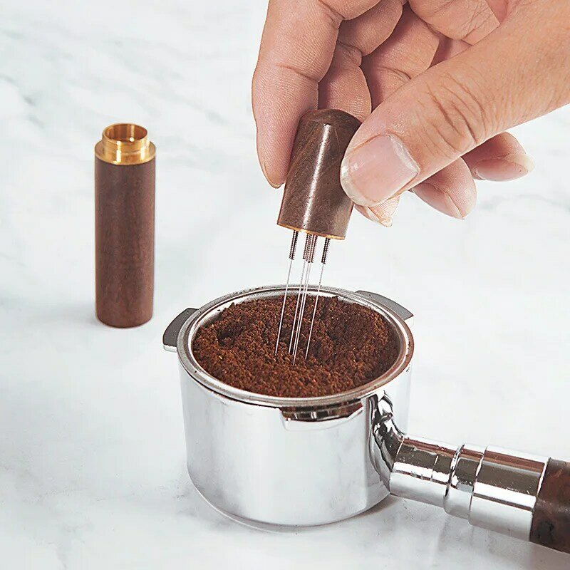 Agitador de polvo Espresso, herramientas de agujas de apisonamiento de café, distribuidor, nivelador WDT, accesorios para Barista, 8 agujas