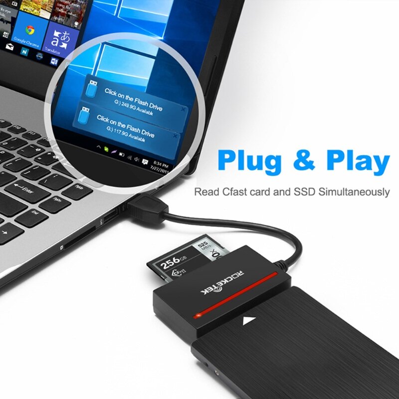 CFast Card Reader, Rocketek USB 3.0 to SATA Adapter Converter Cable for 2.5" SDD