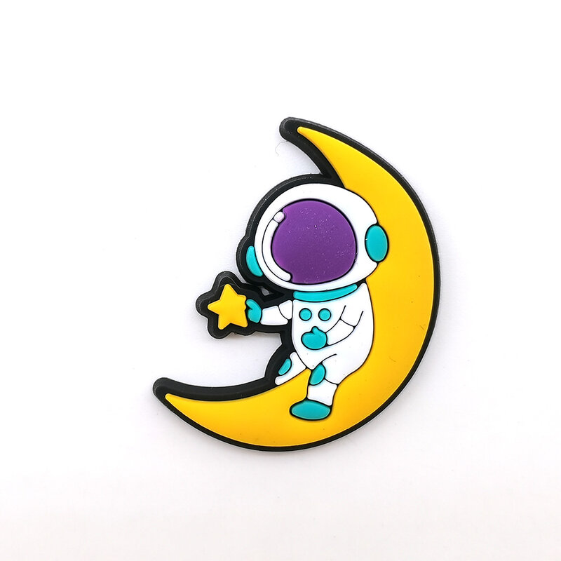 20 pçs/set astronauta sapato encantos alienígena croc charme lua foguete ornamento para croc sapato acessórios anime desenhos animados sapato decorações