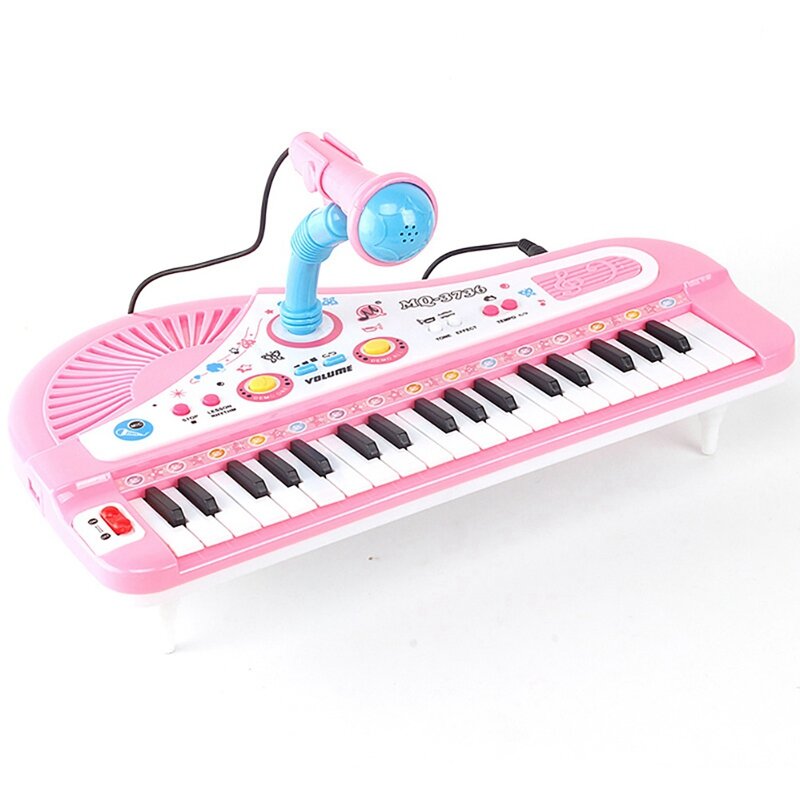 لعبة البيانو للأطفال 31 مفتاح مع ميكروفون ألعاب إلكترونية للأطفال