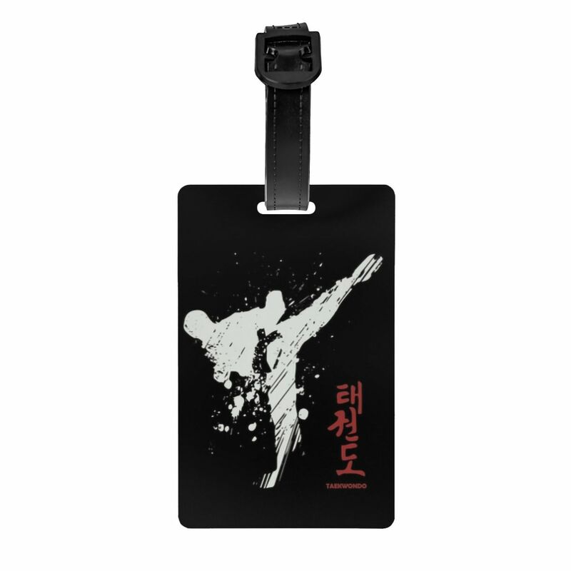 Custom Taekwondo Kick Luggage Tags Custom Fighter Martial Arts Baggage Tags Privacy Cover ID Label