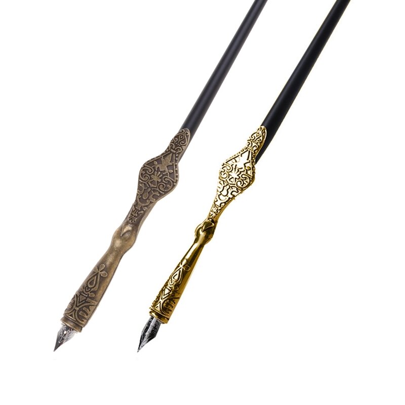 OFBK Exquisiter Kalligraphie-Stift, Dip-Pen aus antikem Metall, Hochzeitszubehör für Damen und Herren