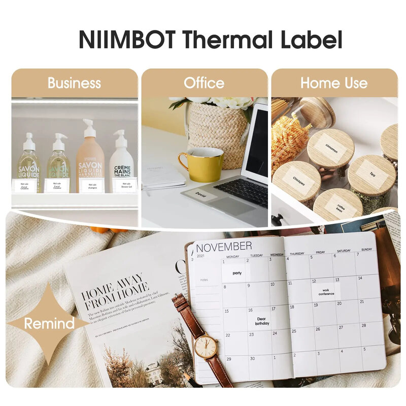 Niimbot B1 B21 B3S stampante termica per etichette adesivo trasparente etichettatrice autoadesiva impermeabile e resistente all'olio