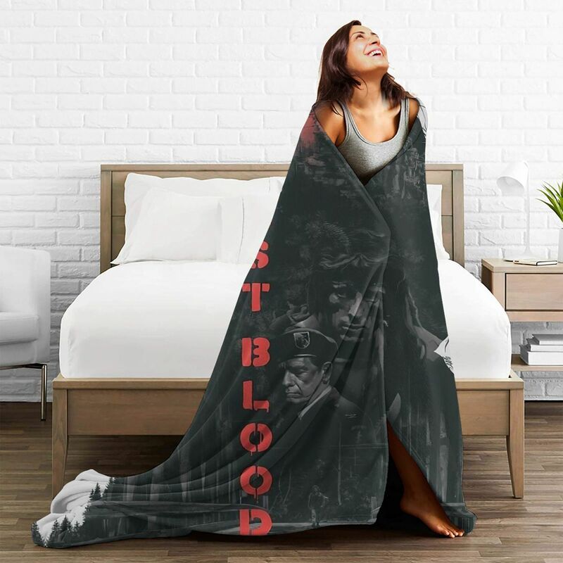 برنامج بطانية ناعمة من فلانيل الدم الأول من رامبو ، بطانية رمي متينة للأريكة ، سرير ، تخييم ، مفرش سرير لطيف ، غطاء أريكة سرير