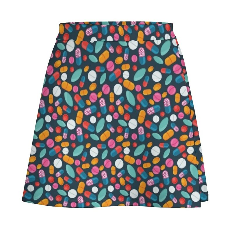 Otwórz szeroko! Nadruk pigułek-odzież i akcesoria o tematyce farmaceutycznej Mini spódniczka odzież damska spódnica dla kobiet