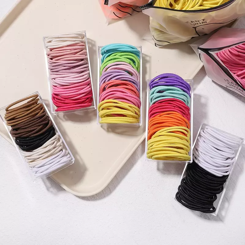 30/50Pcs Basic Elastic Rubber Band Hairband for Girl Durable Hair Ring Tied High Dialy Ponytail Women Headwear Wholesale