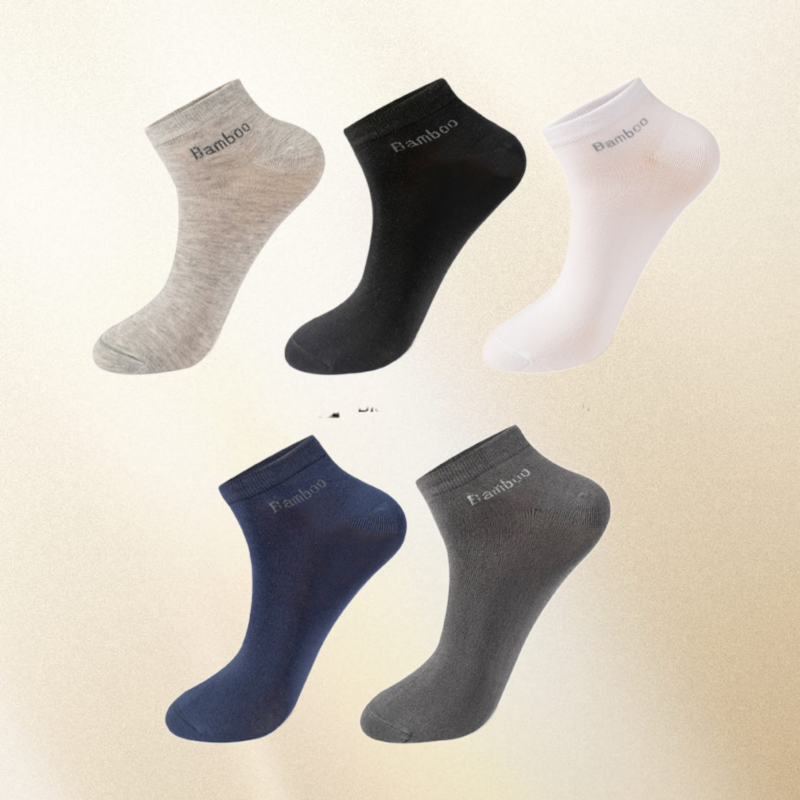 2024 New 10Pairs/Lot Men's Bamboo Fiber Socks Short Casual Breatheable Anti-Bacterial Man Ankle Socks New black busines
