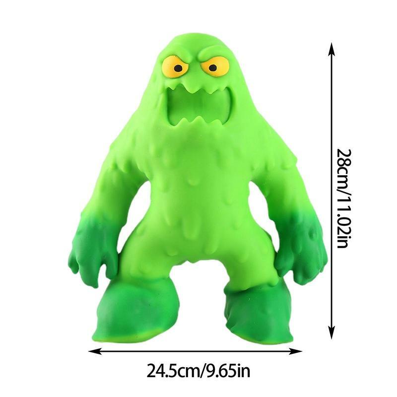 Mainan Remas monster kecil hijau lucu mainan Fidget pelepas lambat mainan Remas Squishy pereda stres untuk anak-anak dewasa