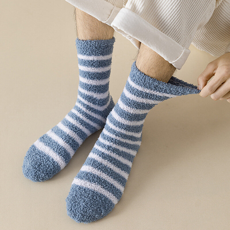 Толстые Мужские термоноски 5 пар, флисовые пушистые однотонные мужские носки для сна, мужские носки для кровати, горячая распродажа