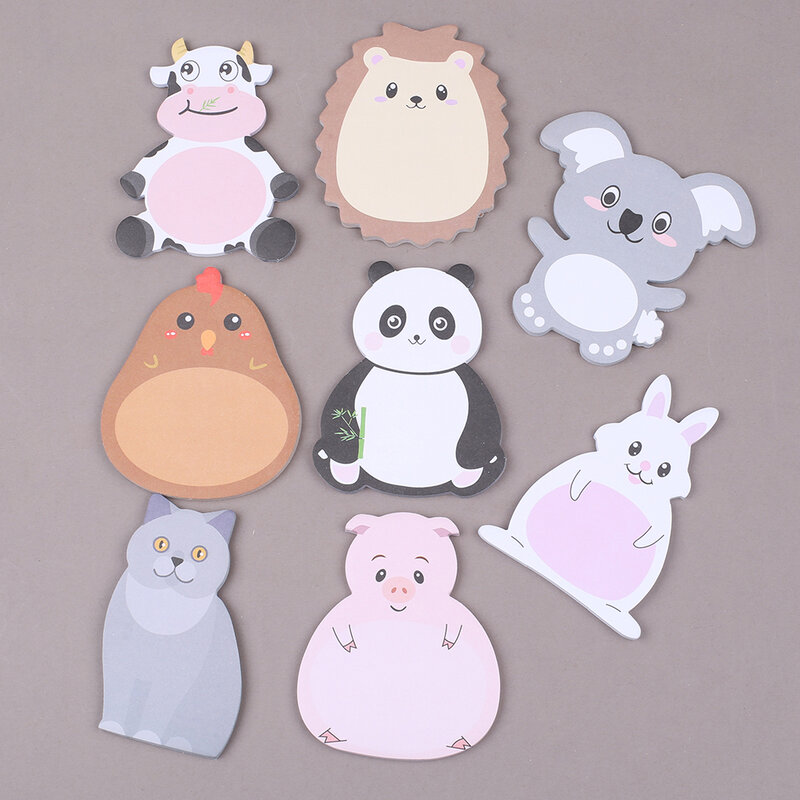 3D Bonito Mini Animal Memo Pads para Crianças, Sticky Notes, Post Notepads, Kawaii Cat, Panda, Papelaria, Novidade Japonesa
