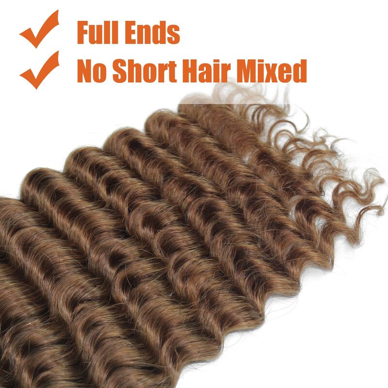 Bulk Human Braiding Hair Deep Wave Virgin Human Hair Curly Braiding Hair For Bohemian Boho Braids Brown No Weft 100 Gram Total
