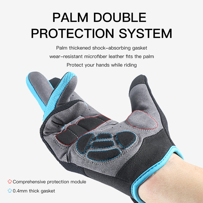Перчатки для езды на мотоцикле, дышащие амортизирующие перчатки с пальцами для сенсорных экранов, для велоспорта, фитнеса
