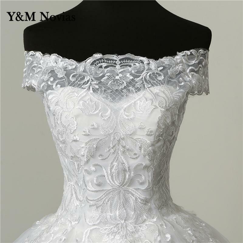Vestido de casamento luxuoso Real Vedio Applique de renda, vestido de noiva longo, bordado querido, plus size, novo, 2023