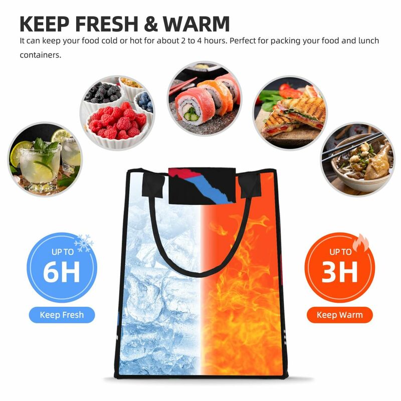 Proud Eritrean Flag Insulated Lunch Bag Camping Travel Portable Thermal Cooler Lunch Box Women Children Food Container Tote Bags