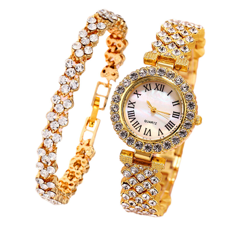 여성용 세련된 쿼츠 손목 시계, 럭셔리 고품질 2023, 정확한 방수, 골드 시계