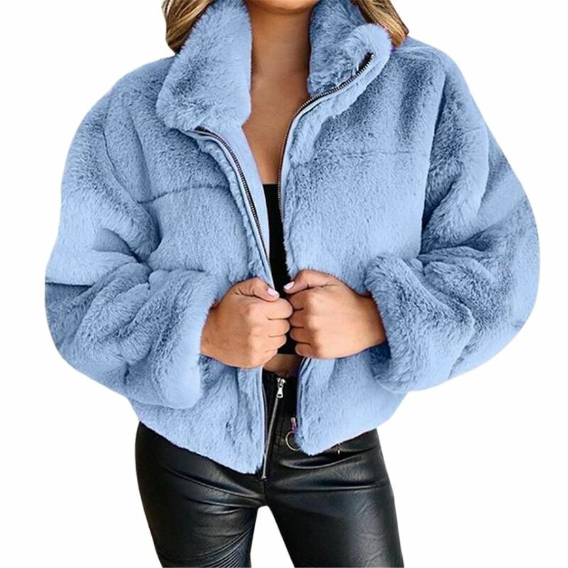 2024 5xl Winter Frauen Kunst pelz warmen Mantel Mode Reiß verschluss feste Plüsch Jacken Oberbekleidung Frau Kleidung weichen pelzigen Herbst heißen Verkauf
