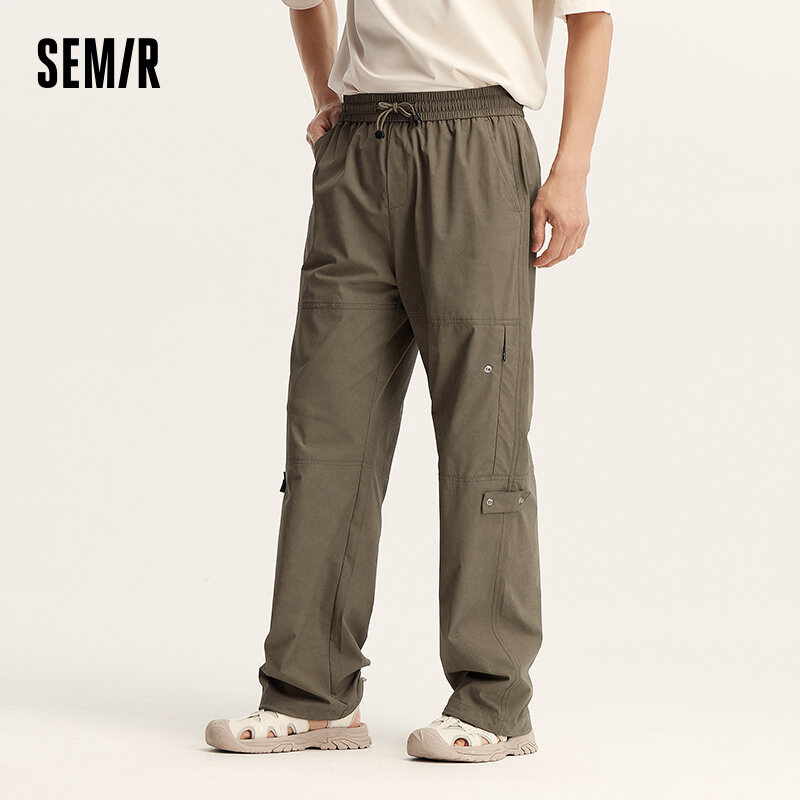 Semir Casual Pants Men 2024 Summer New Loose Elastic Waist Simple Straight-Leg Long Pants Fashionable And Trendy Workwear Style