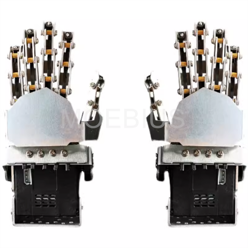 Zmontowana metalowa biomimetyczna mechaniczna dłana z serwomechanizmem, robot z pięcioma palcami, ramię robota, chwytak, twórca edukacji Diy