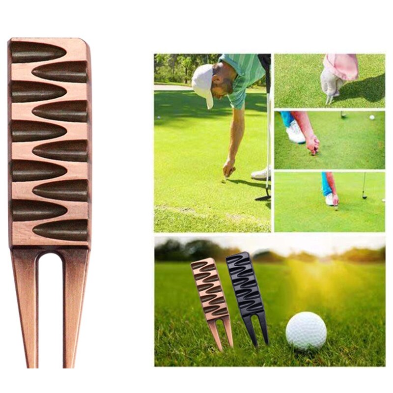 Golf Divot & Marker Tool, Golf Divot Tool Golfbal Marker, Zinklegering Golf Divot Tool Groen Gazon Reparatie Hooivork Tool