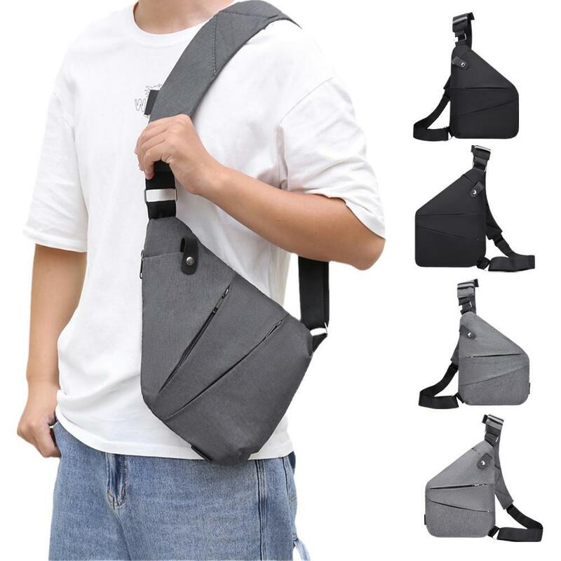 Simple Men Breast Bag Outside Leisure Anti-theft Splash Proof Shoulder Packet Capacity Large Change Key Organization Cell Bag