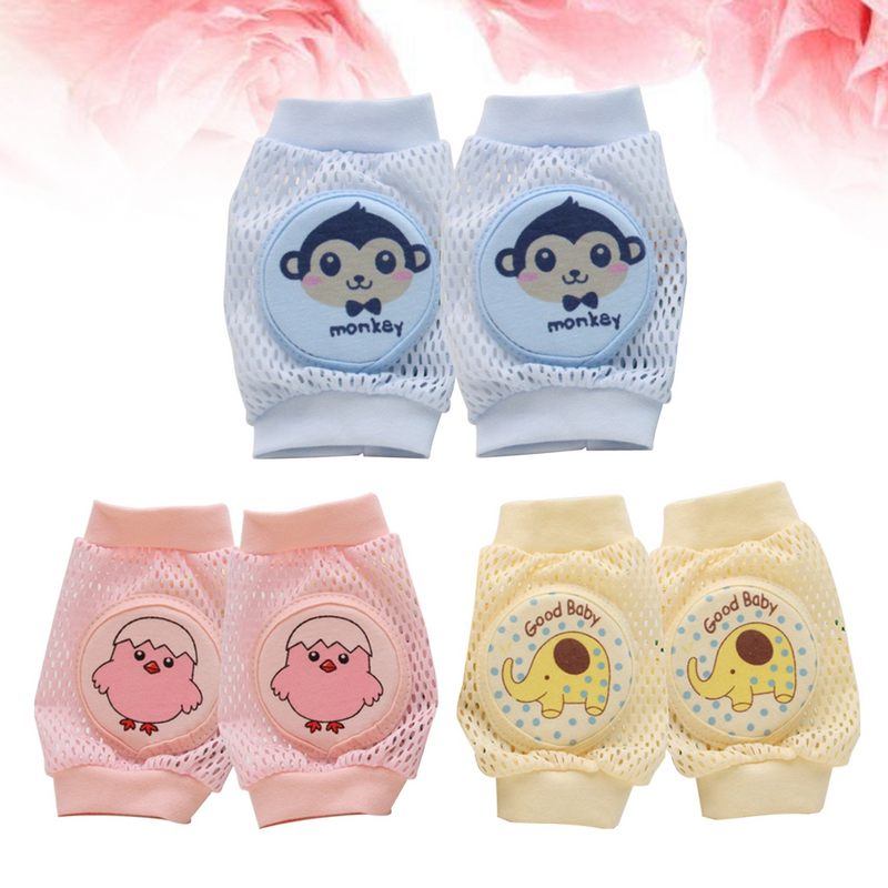 3 Pairs Infant Toddler Baby Kneepads Knee Pad Crawling Safety Protector ( Elephant)