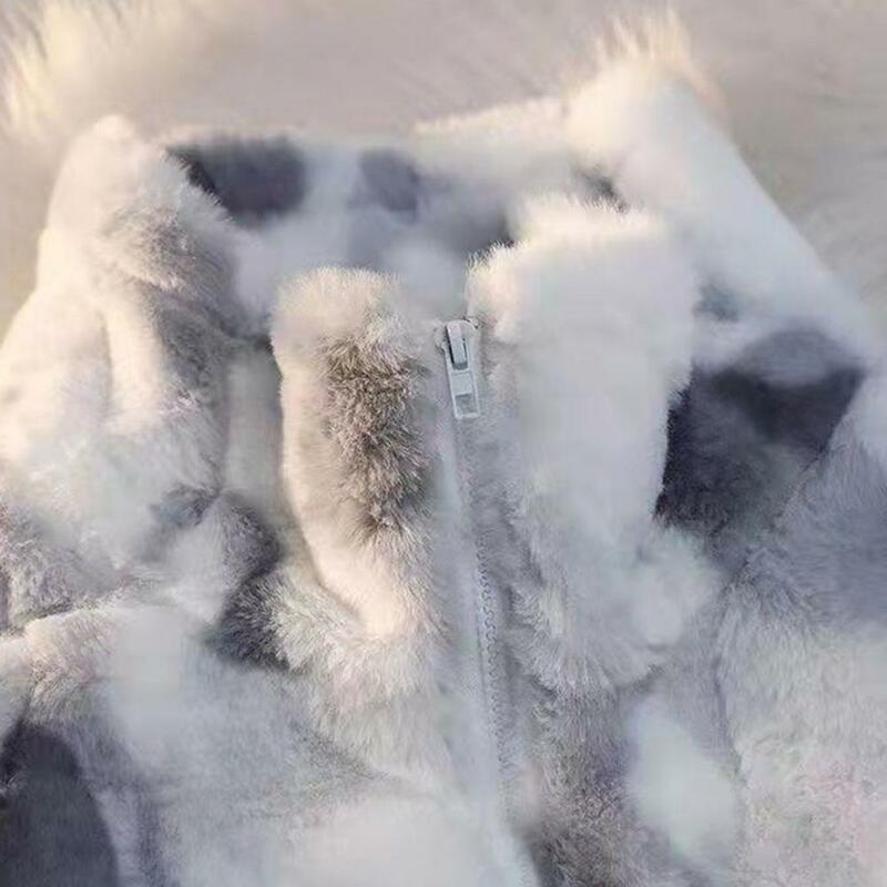 Abrigo de lana de piel sintética para mujer, manga larga, cuello alto a prueba de frío, chaqueta al aire libre, Invierno