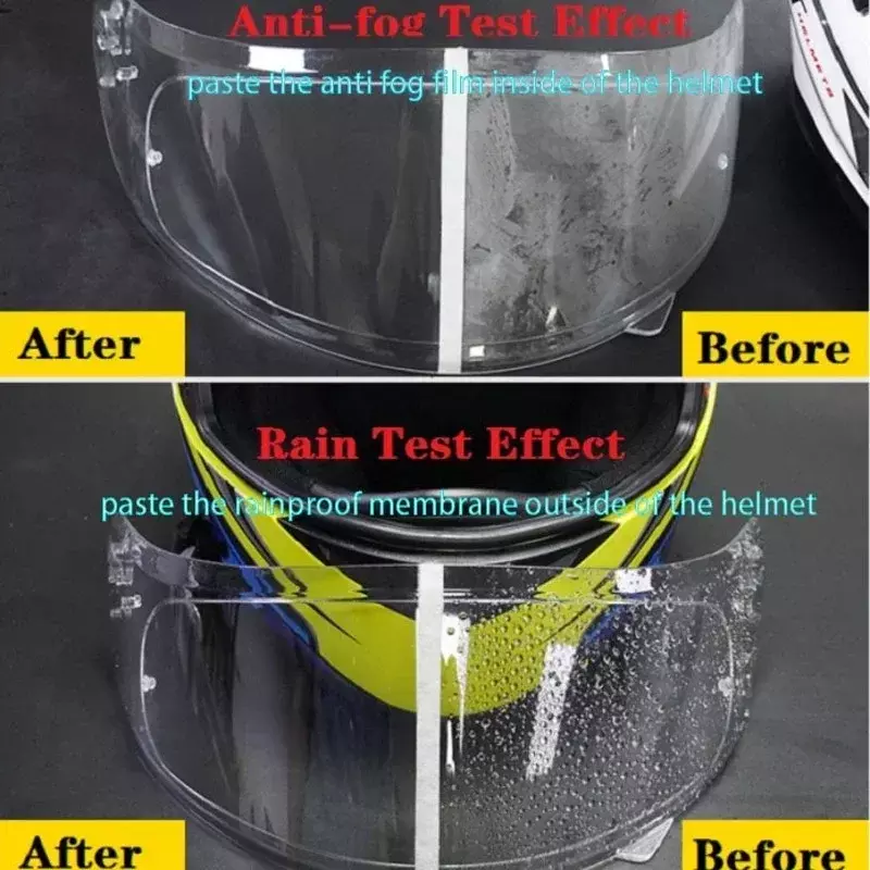 Nowy uniwersalny kask motocyklowy przezroczysta folia naszywkowa folia przeciwmgielna i deszczowa trwała nanopowłoka folia samoprzylepna kask Motocross