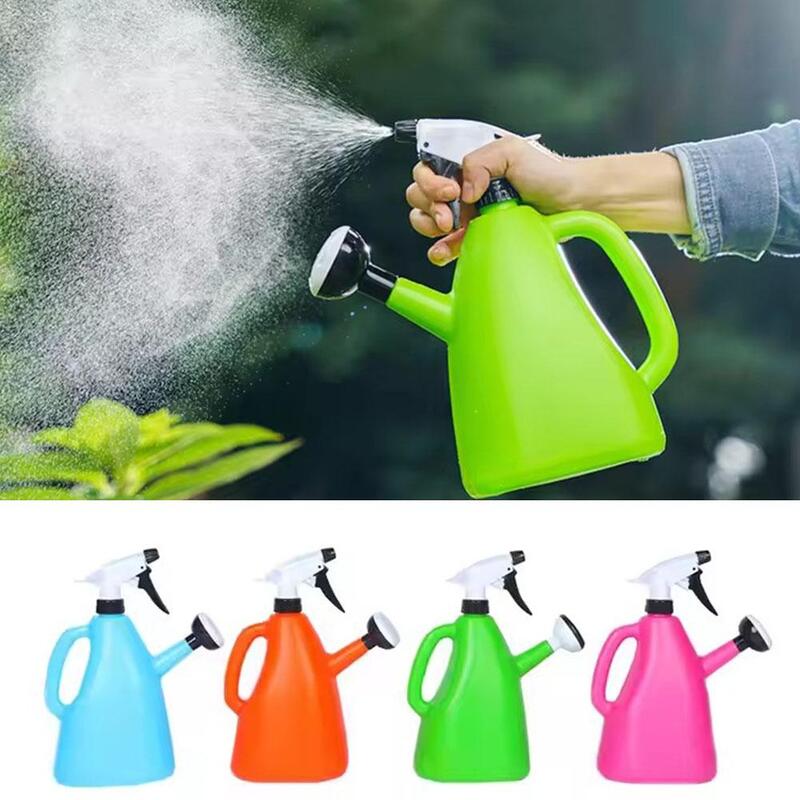 2 In 1 Adjustable 1L Plastic Watering Can For Indoor Gardens Pressure Spray Kettle PP Resin Plants Watering Can Dropshippin M2X2