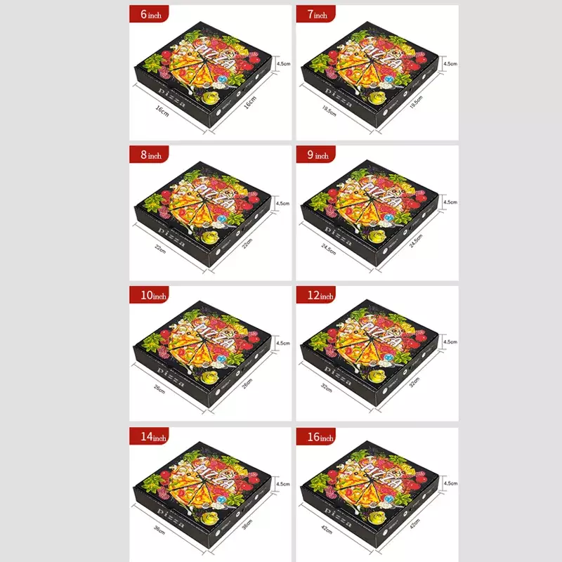 Boîtes à pizza personnalisées avec logo en papier, boîte à pizza à emporter, emballage bon marché, prix