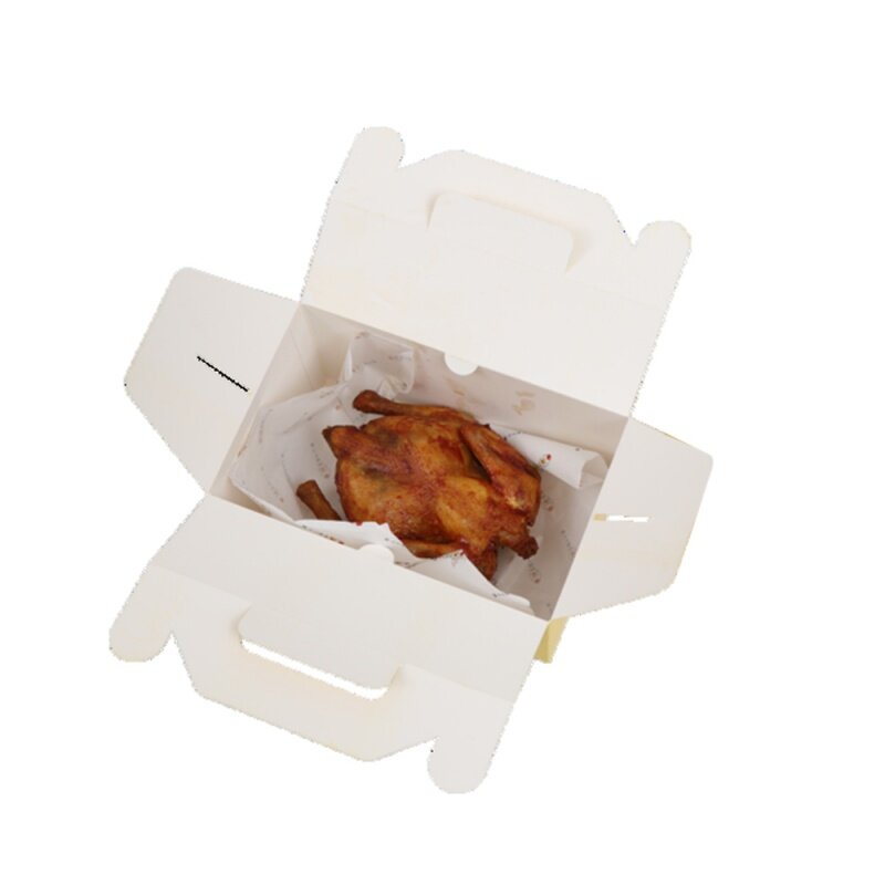 Caja de embalaje de hamburguesa de pollo personalizada, papel desechable para llevar, cajas de embalaje de pollo frito